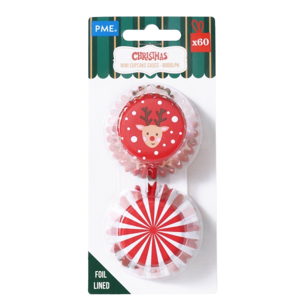 Mini Cupcake Baking Cases - Rudolph